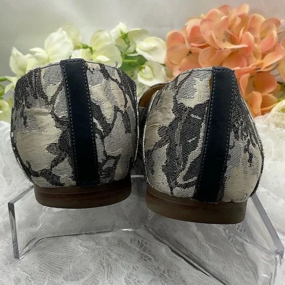 Naturalizer Kate Women’s Loafers Black and Cream Floral Pattern Flats Sz9 #0206 - Picture 6 of 11